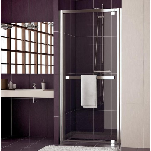 RONAL JA1 JAZZ-Line jednokřídlé dveře 80cm, matný elox/sklo čiré JA108000107