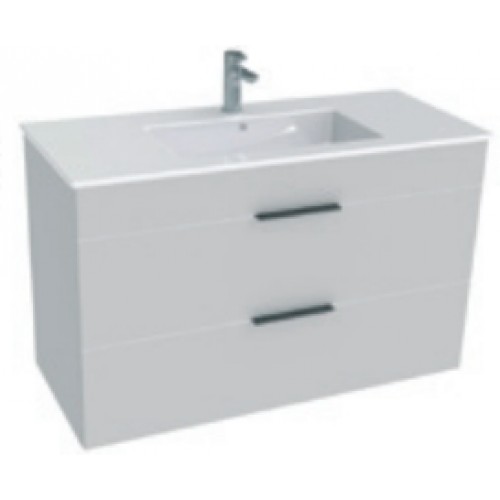 Jika CUBE Skříňka s umyvadlem 100x43cm, s 2 zásuvkami, bílá H4536521763001