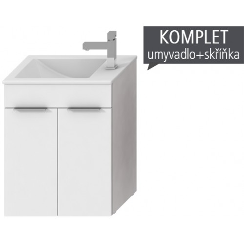 Jika CUBE Skříňka s umyvadlem 50x34cm, s 2 dveřmi, bílá H4536411763001 Jika CUBE Skříňka s umyvadlem 50x34cm, s 2 dveřmi, bílá H4536411763001