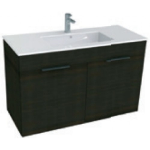 Jika CUBE Skříňka s umyvadlem 100x43cm, s 2 dveřmi, tmavý dub H4536511763021