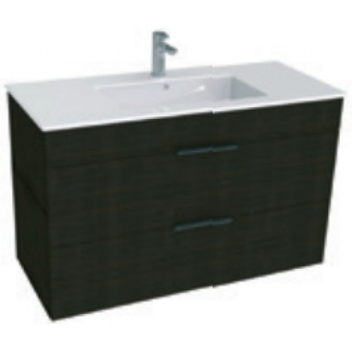 Jika CUBE Skříňka s umyvadlem 100x43cm, s 2 zásuvkami, tmavý dub H4536521763021