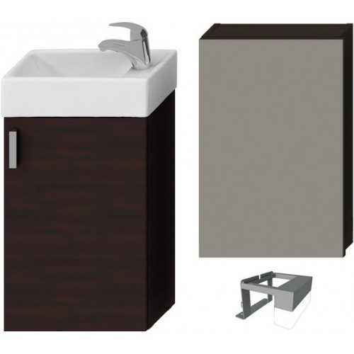 Jika PETIT Sada s umývátkem 40 cm, zrcadlová skříňka, osvětlení, tmavý dub H4535121753021 Jika PETIT Sada s umývátkem 40 cm, zrcadlová skříňka, osvětlení, tmavý dub H4535121753021