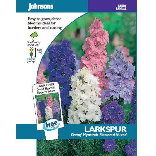 JOHNSONS Ostrožka „Dwarf Hyacinth Flowered Mixed“ 12838 JOHNSONS Ostrožka „Dwarf Hyacinth Flowered Mixed“ 12838