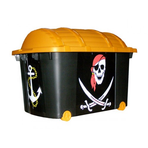 KAISERHOFF Úložný box pojízdný, 60 x 40 x 42 cm, 57 l plastový Pirát černá / hnědá KO-899509