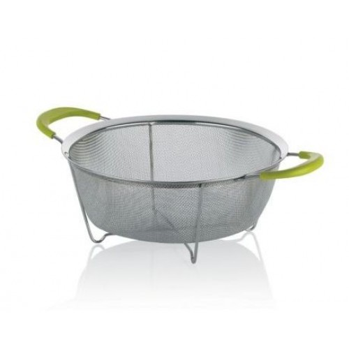 KELA Cedník nerez 25,5 cm COLINO zelený KL-11301