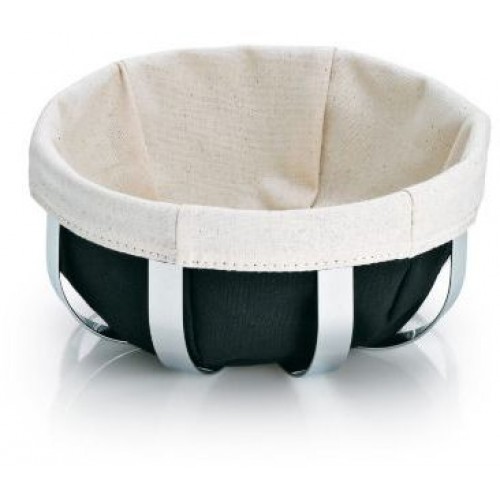 KELA Koš na pečivo MORENO 18cm, nerez bavlna černý KL-10938