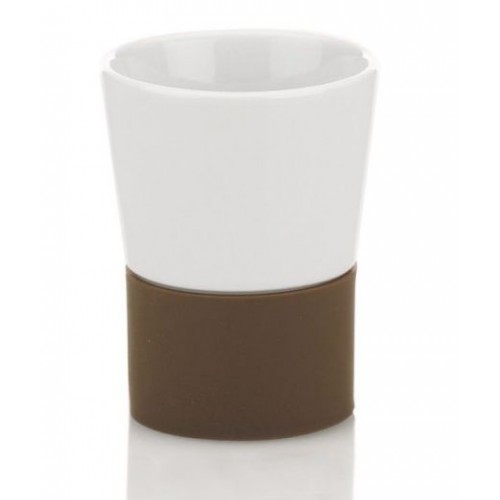 KELA Pohár PIANO keramika / hnědý silikón KL-18895