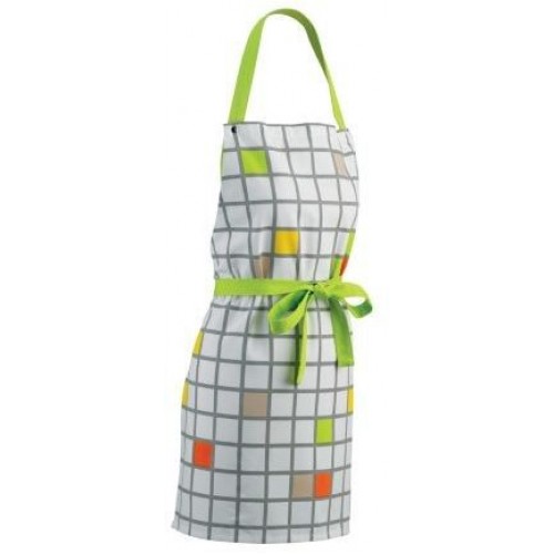 KELA Zástěra MADLENE 74x67 cm bílá se vzorem KL-11322