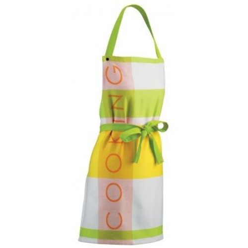 KELA Zástěra MADLENE 74x67 cm bílá se vzorem KL-11325