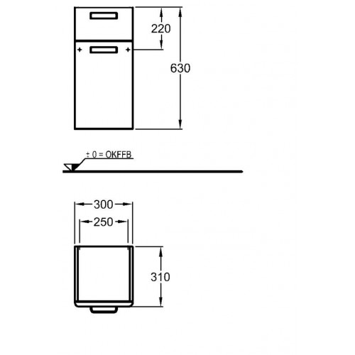 KERAMAG Renova Nr.1 postranní skříňka nízká, závěsná, světlý dub 30 x 63 x 31cm 880011