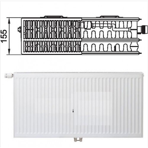 Kermi deskový radiátor VM se středovým připojením 33 750 / 1400 FTM330751401R1K