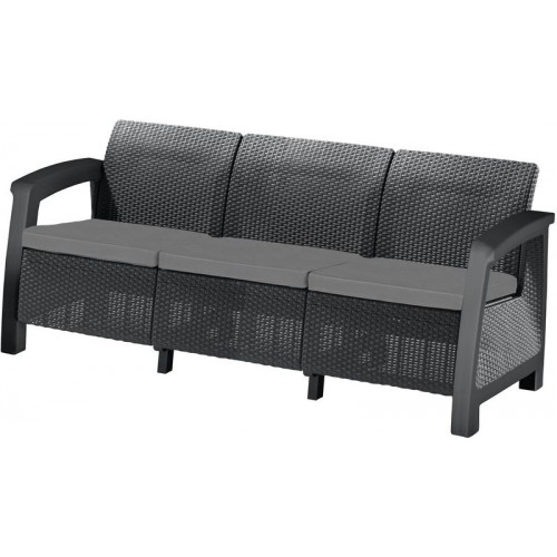 KETER BAHAMAS LOVE SEAT MAX Pohovka, 182 x 70 x 79cm, ratan, grafit/studená šedá 17205920