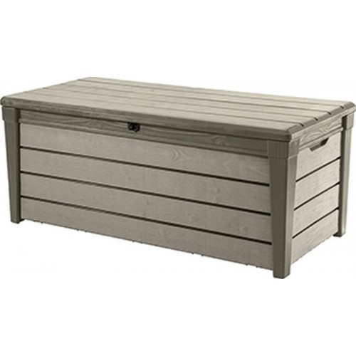 VÝPRODEJ KETER BRUSHWOOD 455L zahradní úložný box 145 x 69,7 x 60,3 cm, šedohnědý 17202631 JEDNOU SLOŽENÝ!!!