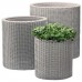 KETER S+M+L CYLINDER Sada květináčů 3ks, ratan, stříbrno-šedá 17197934