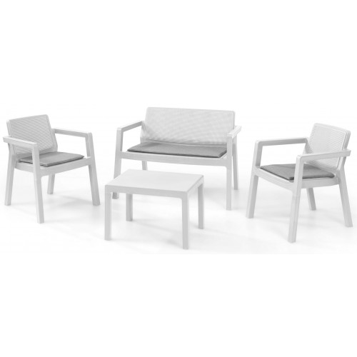 KETER EMILY PATIO Set zahradní se sedáky, bílá/šedá 17209816 KETER EMILY PATIO Set zahradní se sedáky, bílá/šedá 17209816