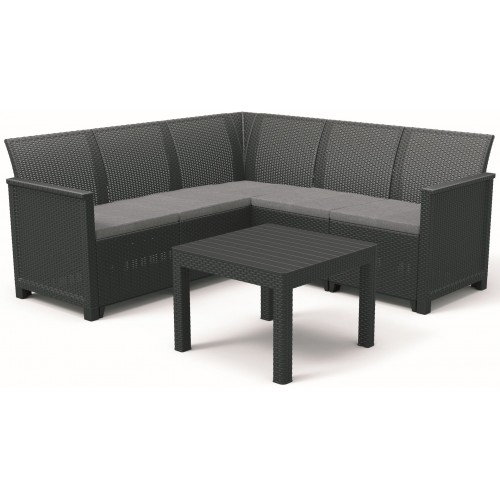 KETER ELODIE CORNER 5 SEATER Set zahradní, grafit/šedá 17210755 KETER ELODIE CORNER 5 SEATER Set zahradní, grafit/šedá 17210755