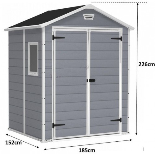 VÝPRODEJ KETER MANOR 6 x 5 DD zahradní domek, 185 x 152 x 226 cm 17197128 POŠKOZEN ORIG. OBAL