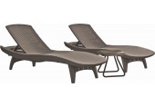 BAZAR KETER PACIFIC Set cappuchino 2x lehátko + 1x stolek 17201591 POŠKOZENÉ!!