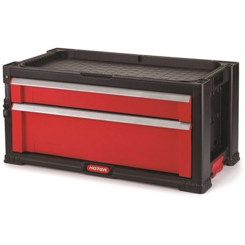 KETER DRAWERS TOOL CHEST Regál 2 zásuvky, červená/černá 1719930 KETER DRAWERS TOOL CHEST Regál 2 zásuvky, červená/černá 1719930