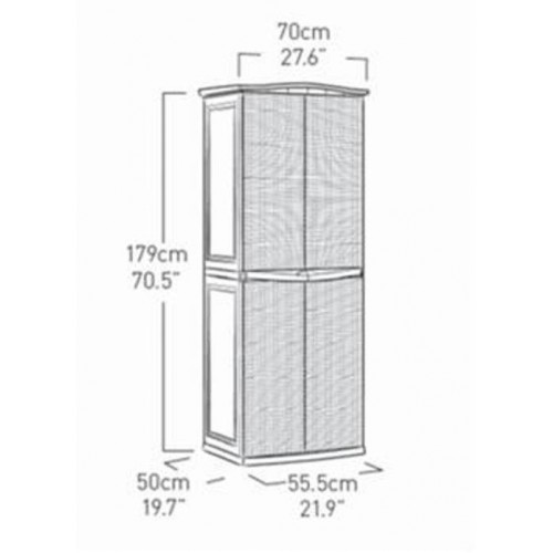 VÝPRODEJ KETER RATTAN STYLE TALL SHED Úložná skříň, 70 x 50 x 179 cm, antracit 17190092 VRÁCENO ZÁKAZNÍKEM, POŠKOZENÝ OBAL!!!!