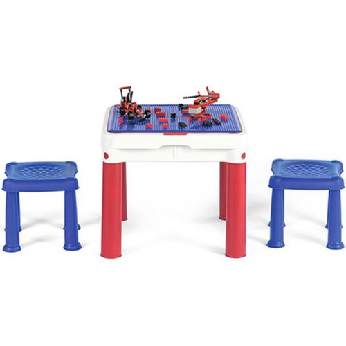 KETER CONSTRUC TABLE kreativní stolek na Lego, modrá/červená/bílá 17201603