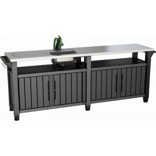 KETER UNITY CHEF 415L Skříňka s dřezem, 237 x 51,3 x 89,4 cm, grafit 249459 (17206370)