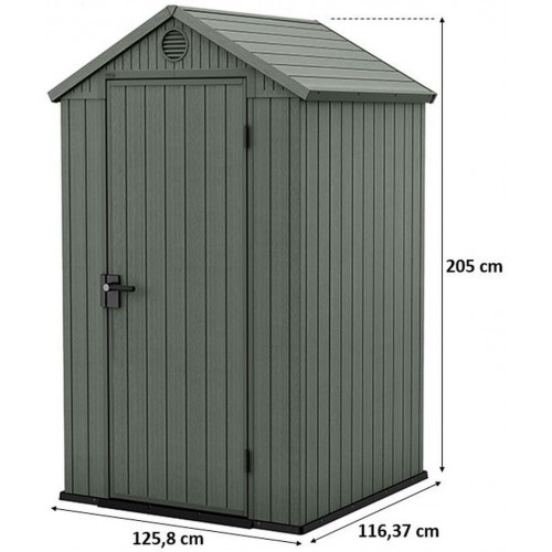 KETER DARWIN 4 x 4 zahradní domek, 125,8 x 116,37 x 205 cm, zelený 17212741