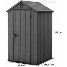 KETER DARWIN 4 x 4 zahradní domek, 125,8 x 116,37 x 205 cm, šedý 17212741
