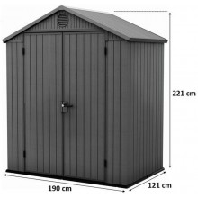 KETER DARWIN 6 x 4 zahradní domek, 190 x 121 x 221 cm, šedý 17210351