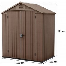 KETER DARWIN 6 x 4 zahradní domek, 190 x 121 x 221 cm, hnědý 17210351