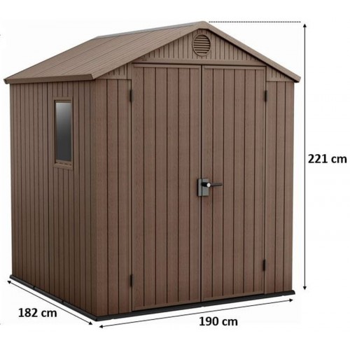 KETER DARWIN 6 x 6 zahradní domek, 190 x 182 x 221 cm, hnědý 17210353 KETER DARWIN 6 x 6 zahradní domek, 190 x 182 x 221 cm, hnědý 17210353