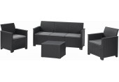 KETER ELODIE 3 SEATER Set zahradní s úložným stolem, grafit/šedá 17212057