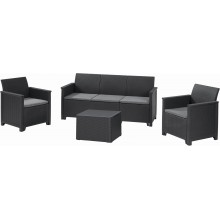 KETER ELODIE 3 SEATER Set zahradní s úložným stolem, grafit/šedá 17212057