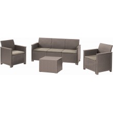 KETER EMMA 3 SEATER Set zahradní s úložným stolem, cappuccino/písková 17212057