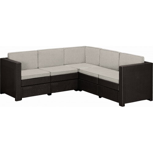 KETER PROVENCE Rohová pohovka, 194 x 194 x 77 cm, hnědá/béžová 17209115 KETER PROVENCE Rohová pohovka, 194 x 194 x 77 cm, hnědá/béžová 17209115