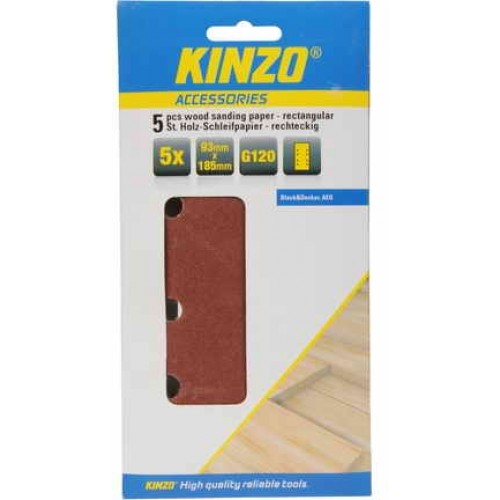 KINZO - brusný papír 93x185mm A120 - 5ks 71710 KINZO - brusný papír 93x185mm A120 - 5ks 71710