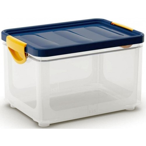 KIS CLIPPER BOX M 20L 40x28,5x24,5cm transparentní/modré víko
