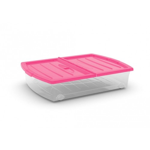 KIS SPINNING BOX XL 56L 77x58,5x17,5cm transparent / růžové víko KIS SPINNING BOX XL 56L 77x58,5x17,5cm transparent / růžové víko