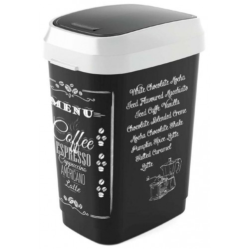 KIS DUAL SWING BIN STYLE M 25L COFFEE MENU odpadkový koš 26x37x47,5cm