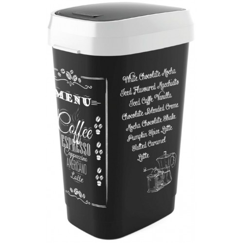 KIS DUAL SWING BIN STYLE L 50L COFFEE MENU odpadkový koš 31x42x62cm