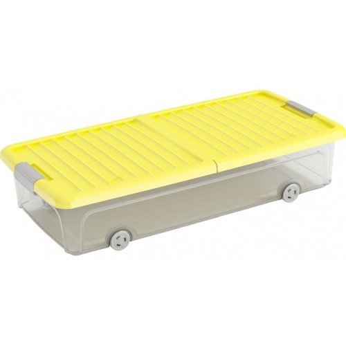 KIS W BOX UNDERBED L 35L 74x37x16,5cm transparentní/žluté víko