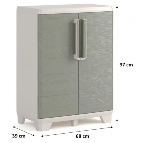 KIS WOOD GRAIN LOW skříň 68x39x97cm šedá