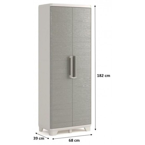 KIS WOOD GRAIN UTILITY skříň 68x39x182cm šedá