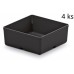 Kistenberg UNITE BOX Sada 4 plastových boxů na nářadí, 11x11x11,2cm, černá KBS1111