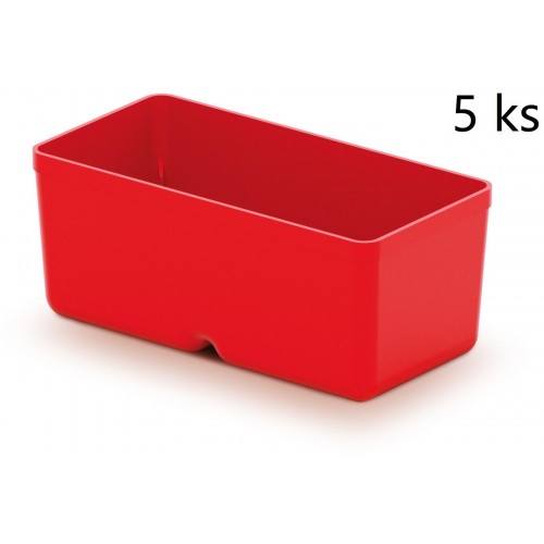 Kistenberg UNITE BOX Sada 5 plastových boxů na nářadí, 11x5,5x13,2cm, červená KBS115-3020