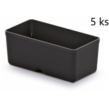 Kistenberg UNITE BOX Sada 5 plastových boxů na nářadí, 11x5,5x13,2cm, černá KBS115-S411