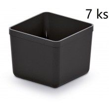 Kistenberg UNITE BOX Sada 7 plastových boxů na nářadí, 5,5x5,5x16,5cm, černá KBS55-S411