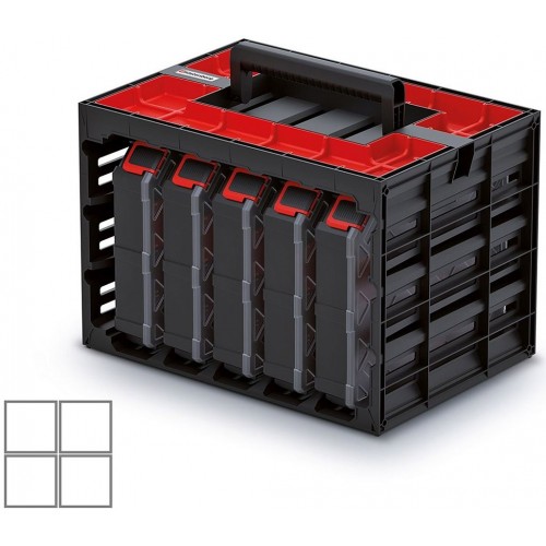 Kistenberg TAGER CASE Skříňka s 5 organizéry (krabičky), 41,5x29x29cm KTC30256B