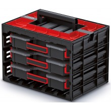Kistenberg TAGER CASE Skříňka s 3 organizéry (krabičky), 41,5x29x29cm KTC40306B