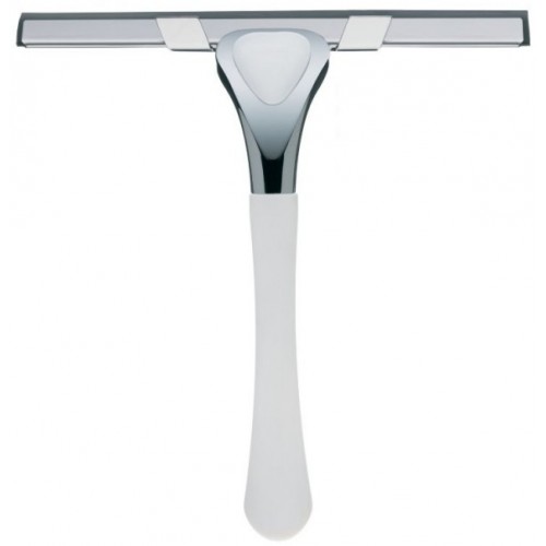 KELA Stěrka do koupelny VISTA, nerez 18/8, bílá KL-21790